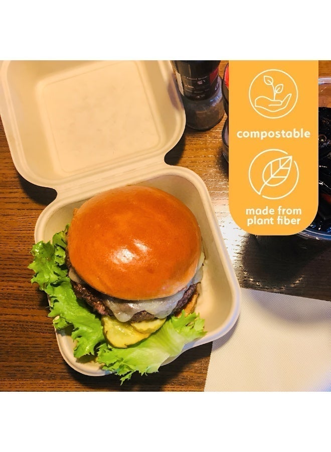 TrustMate Cake & Hamburger Packaging Boxes – 50 Pack with Greaseproof Paper, Food Packaging Boxes for Cakes, Desserts, Sandwiches & Parties - Image 4